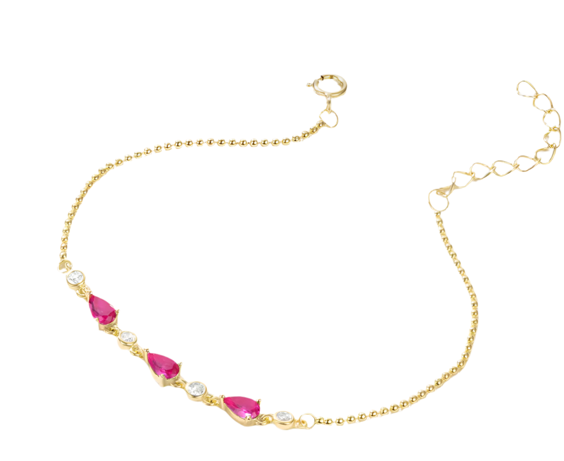 Ruby Drop Bracelet