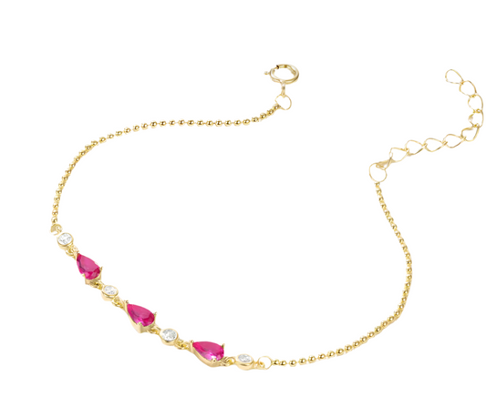 Ruby Drop Bracelet